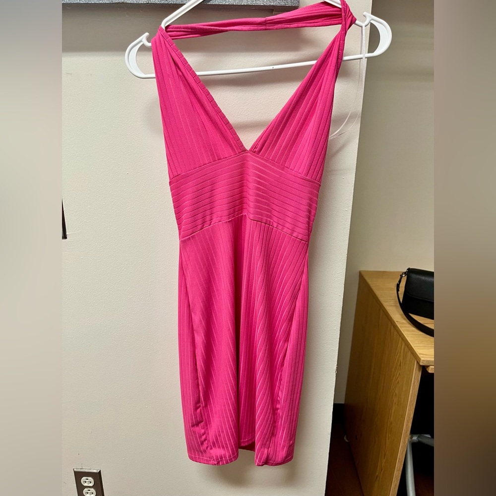 Pink Halter Neck Dress
